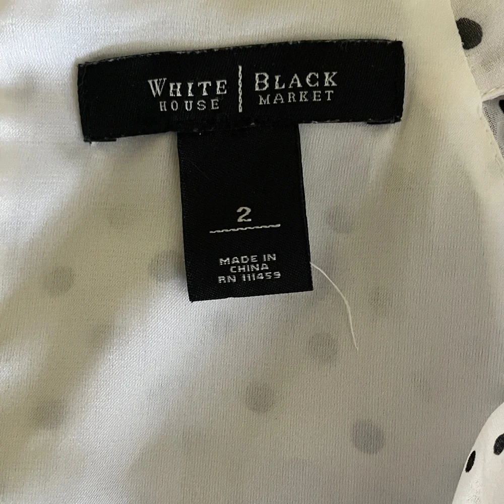 Express Black and White Polka Dot Ruffle Blouse - Picture 6 of 6